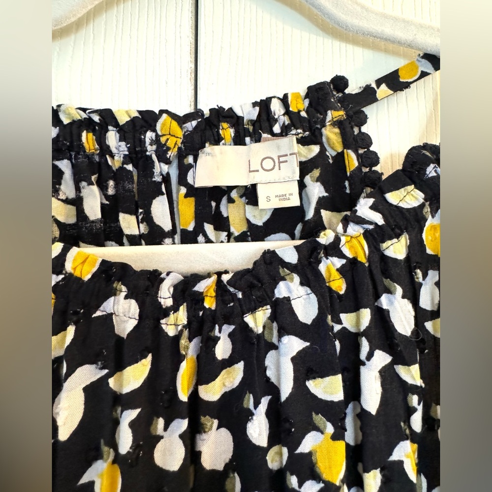 LOFT Lemon Romper size S - Picture 4 of 7